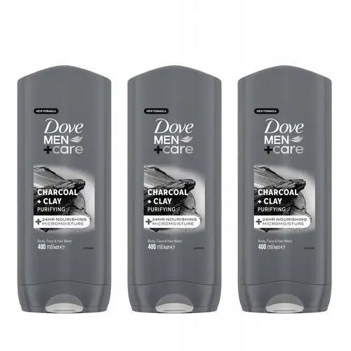 Dove Elements Charcoal+Clay Żel pod prysznic 3x400