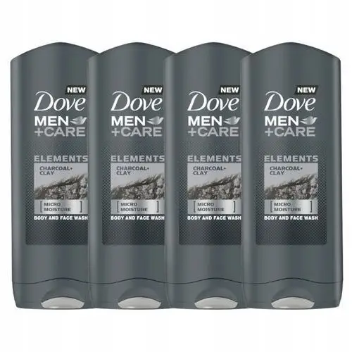 Dove Men Żel pod Prysznic Charcoal Węglem 4x400ml