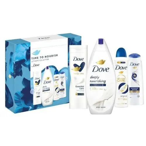 Original women gift set ( cream shower gel 250 ml + body milk 250 ml + antiperspirant spray 150 ml + shampoo 250 ml ) Dove