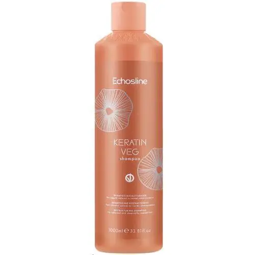 Echosline keratin veg, szampon do odbudowy włosów, 1000ml