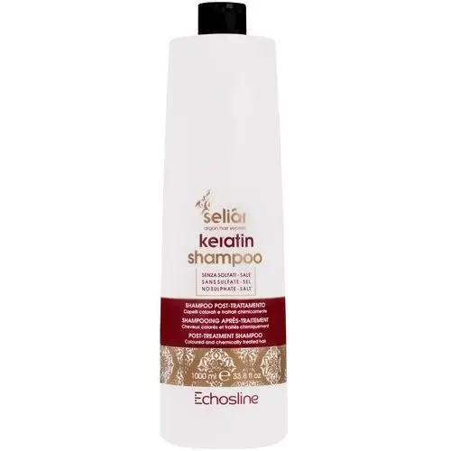 Echosline seliar keratin shampoo - keratynowy szampon do włosów zniszczonych farbowanych, 1000ml