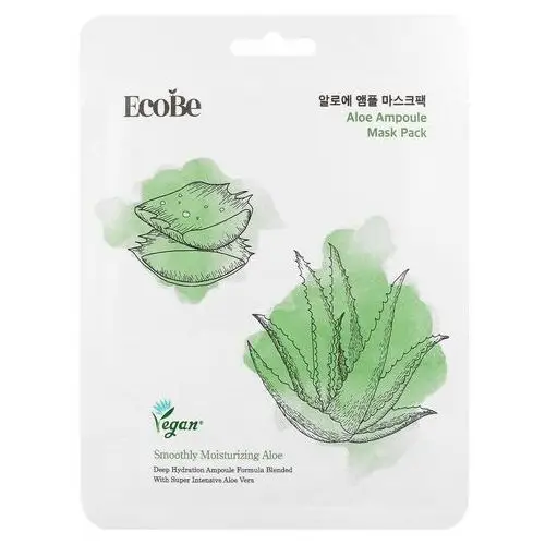 EcoBe Aloe Ampoule Mask Pack 25ml - kojąco-nawilżająca maska w płachcie