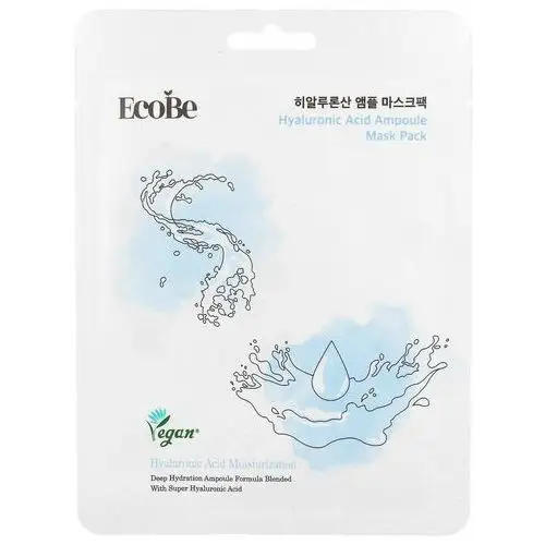 EcoBe Hyaluronic Acid Ampoule Mask Pack 25ml - nawilżająca maska w płachcie