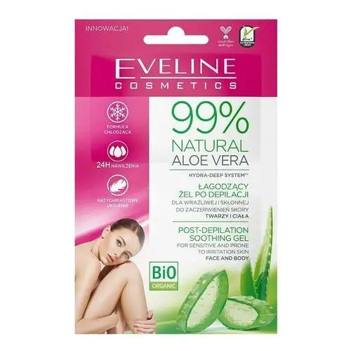 Eveline cosmetics 99% natural aloe vera żel po depilacji koerpergel 10.0 ml