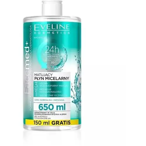 Eveline Cosmetics FaceMed+ matujący płyn micelarny 650 ml