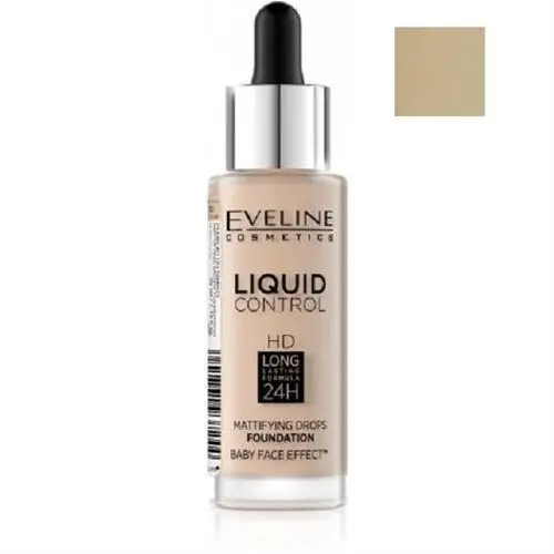 Eveline cosmetics liquid control hd podkład do twarzy z dropperem 010 light beige 32ml