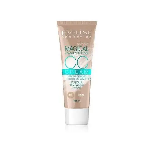 Eveline cosmetics magical colour correction cc cream multifunkcyjny podkład 53 beige spf15 30ml