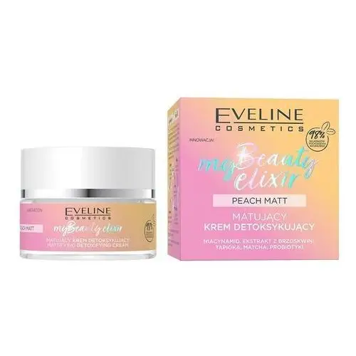 Eveline cosmetics my beauty elixir peach matt matujący krem detoksykujący 50 ml