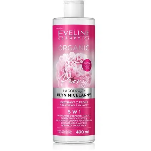 Eveline Cosmetics Organic Łagodzący płyn micelarny do demakijażu z peonią gesichtsreinigung 400.0 ml