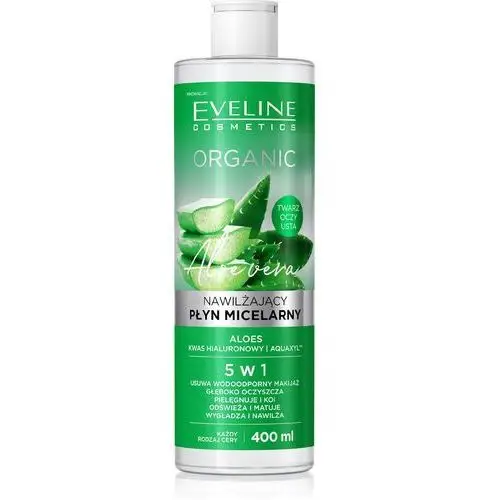 Eveline cosmetics organic nawilżający płyn micelarny do demakijażu z aloesem gesichtsreinigung 400.0 ml (5903416033332)