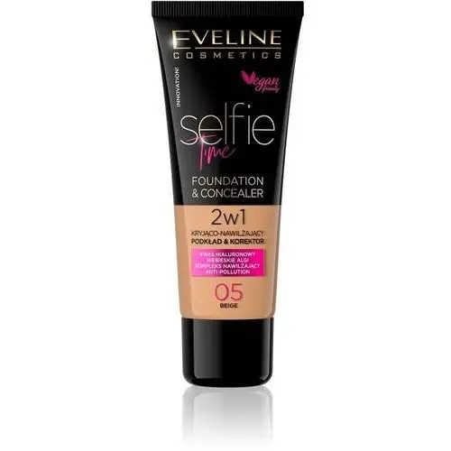 Selfie time foundation & concealer kryjąco-nawilżający pokład i korektor 05 beige 30ml Eveline cosmetics