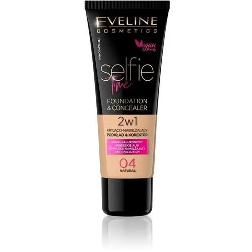 Eveline cosmetics selfie time foundation & concealer kryjąco-nawilżający pokład i korektor 04 natural 30ml