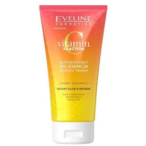 Vitamin c 3x action oczyszczający żel-esencja do mycia twarzy 150ml Eveline