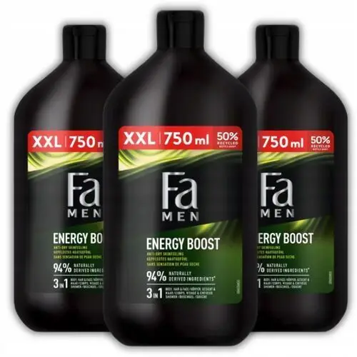 Fa Men Xtreme Sport Energy Boost Żel pod Prysznic i do Kąpieli 750 ml x3