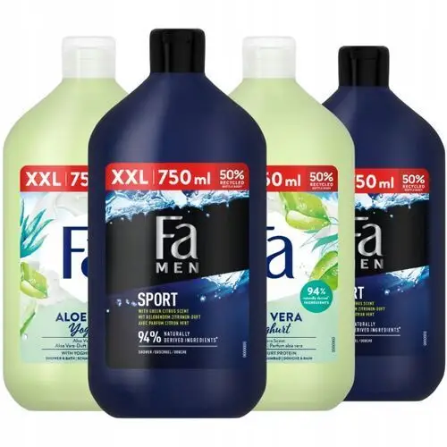 Fa Żel pod Prysznic dla Mężczyzn Fa Men Sport dla Kobiet Fa Aleo 4x750ml