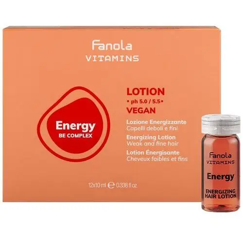 Vitamins energy lotion - ampułki energetyzujące do włosów osłabionych, 12x10ml Fanola