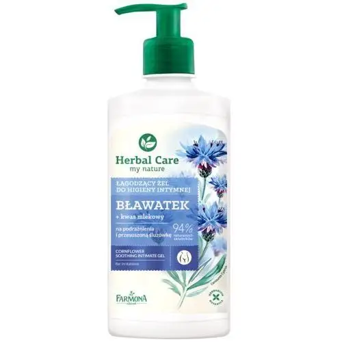 Herbal care cornflower żel łagodzący do higieny intymnej do skóry wrażliwej i podrażnionej 94% natural ingredients (restore physiological bala Farmona