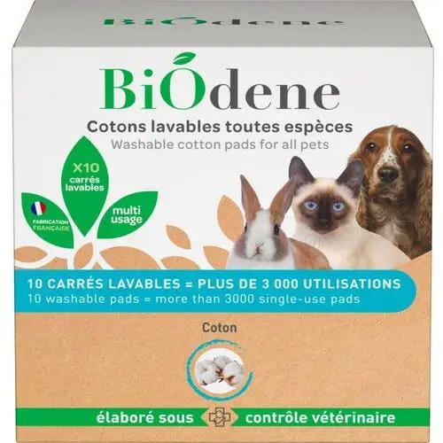 Biodene bawełniane płatki kosmetyczne dla zwierząt 10 sztuk Francodex