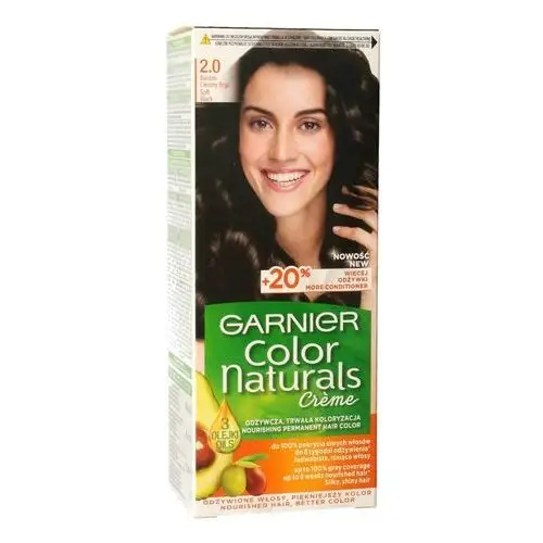 Garnier Color Naturals Krem koloryzujący nr 2.0 Bardzo Ciemny Brąz 1op