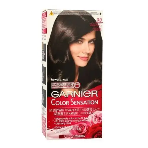 Garnier Color Sensation Intensywnie trwały krem koloryzujący do włosów Prestiżowy Ciemny Brąz nr 3.0