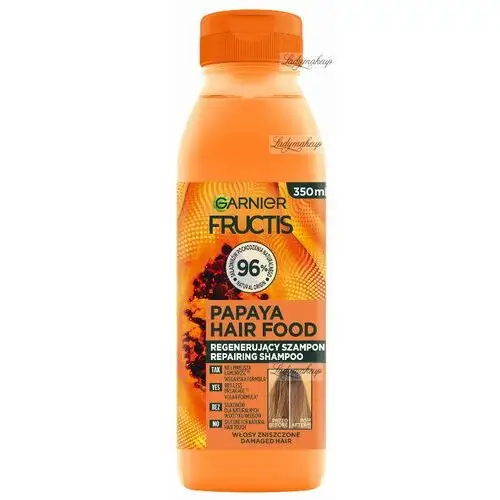 Fructis Hair Food Papaya Szampon regenerujący do włosów zniszczonych 350ml 2