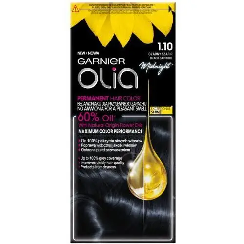 Garnier olia farba do włosów 1.10 czarny szafir
