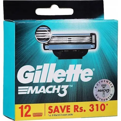 Gillette Mach 3 Ostrza Wkłady Do Maszynki 12 Szt