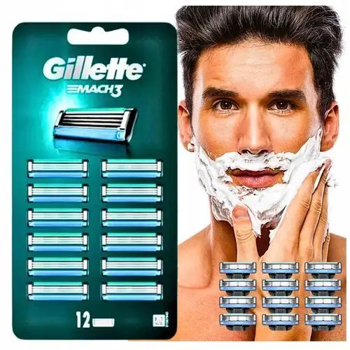 Gillette Mach 3 ostrza wkłady do maszynki do golenia Mach3 12 sztuk wydajne