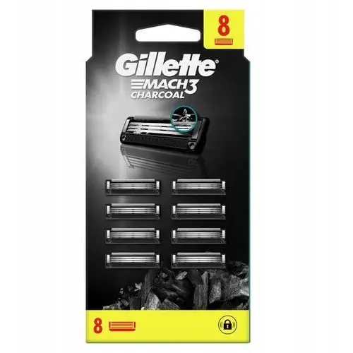 Gillette Mach3 Charcoal Ostrza wymienne do maszynki dla mężczyzn, 8 szt