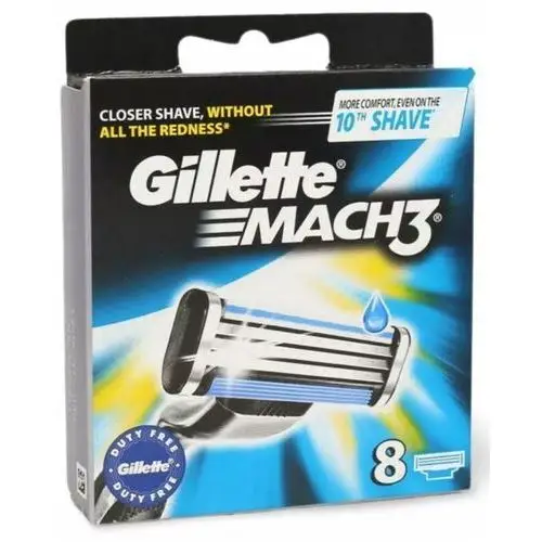 Gillette MACH3 Oryginalne Wkłady Ostrza 8 sztuk