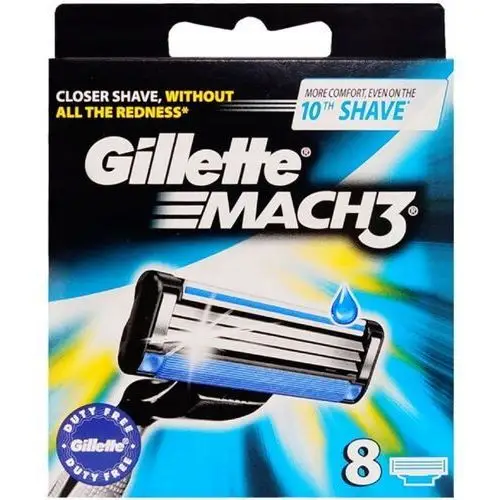 Gillette Mach3 Ostrza Wkłady Oryginalne 8 Sztuk