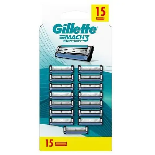 Gillette Mach3 Sport Wkłady wymienne do maszynki dla mężczyzn, 15 sztuki