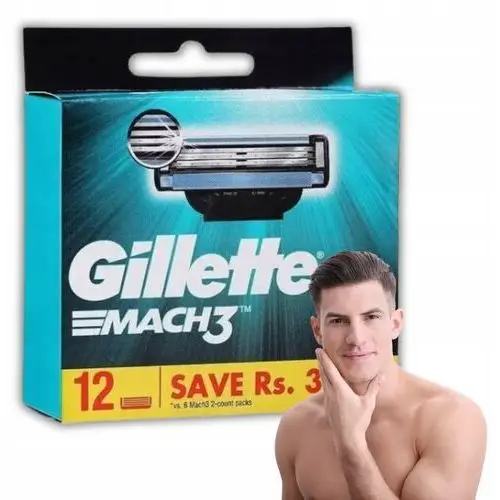 Gillette Mach3 Wkłady Do Maszynki Ostrza wymienne Oryginał 12szt