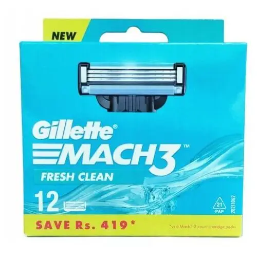 Gillette MACH3 Wkłady Ostrza Wymienne 12SZT