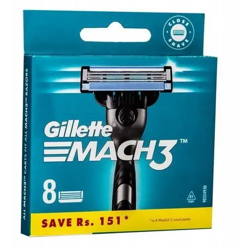 Gillette MACH3 Włady Ostrza Wymienne 8SZT