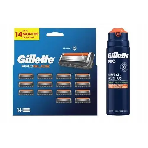 Gillette ProGlide Wkłady 14 sztuk Gillette Pro Żel do golenia 200ml