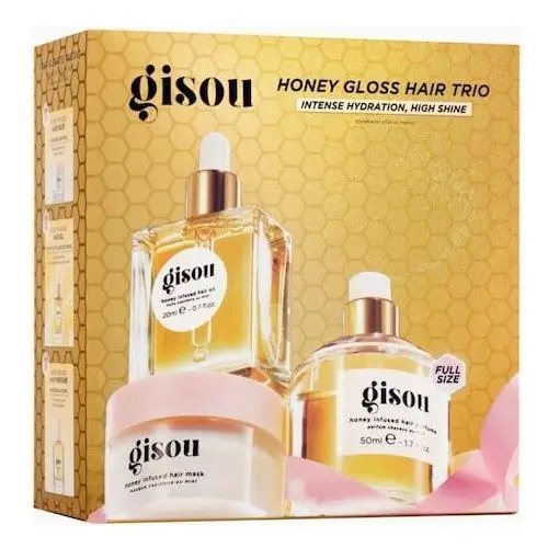 Gisou Honey gloss hair trio - zestaw bezssellerowych produktów do włosów