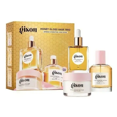 Gisou Honey gloss hair trio - zestaw bezssellerowych produktów do włosów