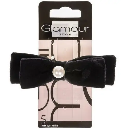 Spinka czarna kokarda z perłą Glamour