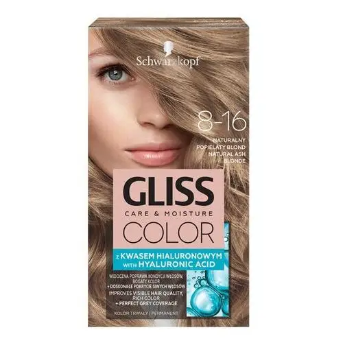 Farba do włosów 8-16 Naturalny Popielaty Blond Gliss,89