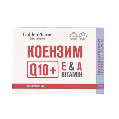 Koenzym Q10 Ubichinon Retinol Witamina E Golden Pharm 30 kapsułek 750 mg, KF374
