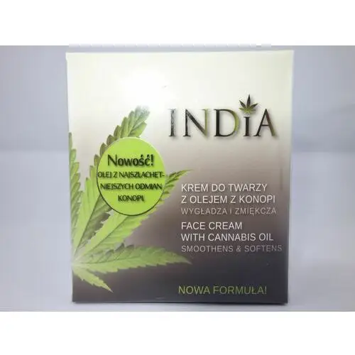 India Cosmetics- Krem do twarzy dla cery dojrzałej na dzień i na noc z olejem konopnym50ml