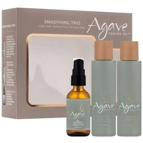 Inebrya Agave smoothing trio - zestaw wygładzający włosy po zabiegach chemicznych, 2x89ml i 59ml