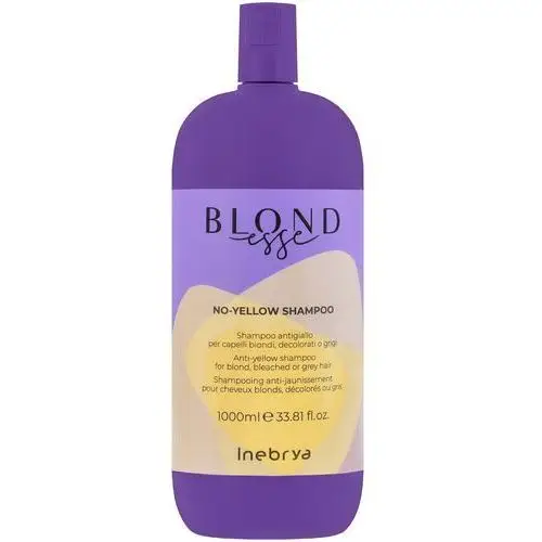 Inebrya blondesse no yellow, szampon do włosów siwych i rozjaśnianych, 1000ml,1