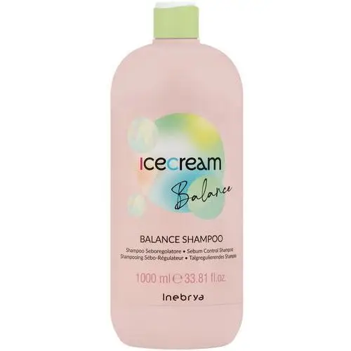 Ice cream balance, szampon do włosów przetłuszczających się, 1000ml Inebrya