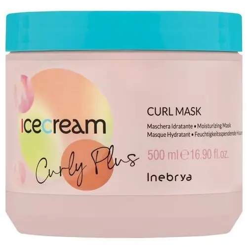 Inebrya ice cream curly plus - maska do włosów kręconych, falowanych, 500ml