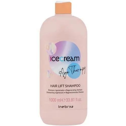 Inebrya ice cream hair lift, szampon regenerujący do włosów dojrzałych, porowatych lub po zabiegach, 1000ml