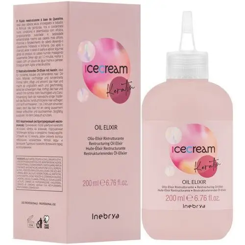 Inebrya ice cream keratin elixir - olejek odżywczy do włosów, 200ml