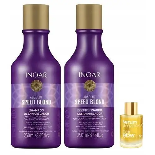 Inoar Speed Blond i Siwe szampon odżywka po keratynie Olejek Uv 10 ML