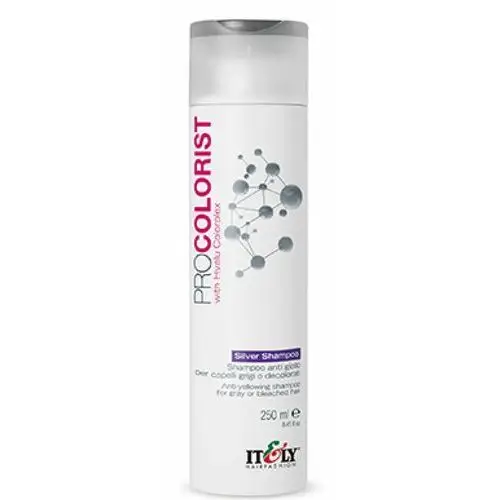 Procolorist silver shampoo szampon usuwający zażółcenia z siwych bądź rozjaśnianych włosów (250 ml) Itely hairfashion